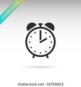 Alarm clock flat vector icon