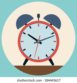 Alarm Clock Flat Vector Illustration