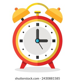 Alarm clock flat vector illustration