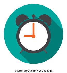 Alarm Clock In Flat Vector Illustration