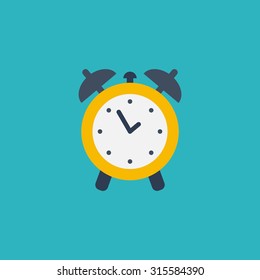 Alarm Clock. Flat Vector Illustration