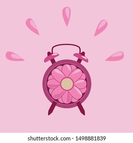 Alarm clock with flower at center and petals around