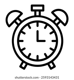 Alarm Clock Glyph Icon Design For Personal nad Commercial Use