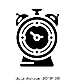 alarm clock glyph icon vector. alarm clock sign. isolated contour symbol black illustration