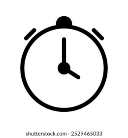 Alarm clock glyph illustration icon