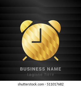 Alarm Clock Gold and Black silk fashion premium icon / Logo