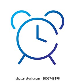 alarm clock gradient style icon vector illustration design