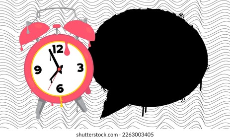 Alarm Clock Graffiti. Abstract modern street art background decoration performed in urban painting style.