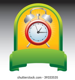 alarm clock in green display