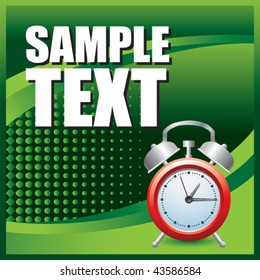 alarm clock green halftone template