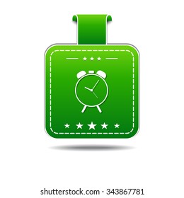 Alarm Clock Green Vector Icon Design