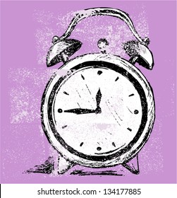Alarm clock. Grunge style