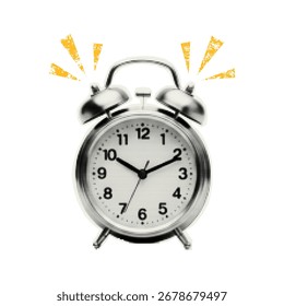 Alarm clock with halftone effect for collage Y2K style.