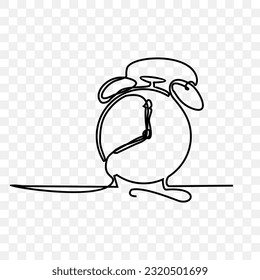 alarm clock,  Hand drawing single one line 