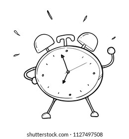 alarm clock hand drawn