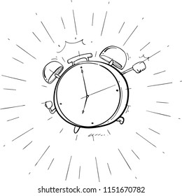 alarm clock hand drawn