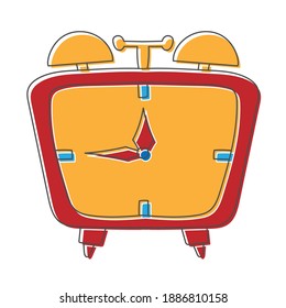 alarm clock hand drawn design vector illustration