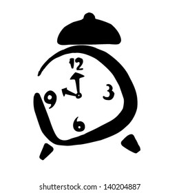 Alarm clock, hand drawn illustration