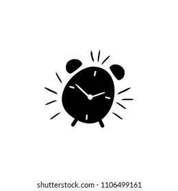 Alarm clock hand drawn outline vector icon