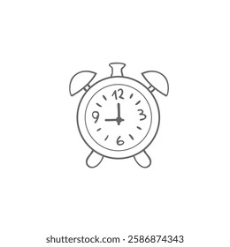 Alarm clock hand drawn outline vector illustration