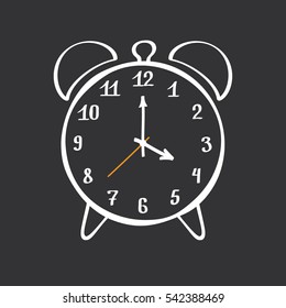 Alarm Clock. Hand Drawn Vector