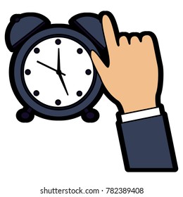 alarm clock with hand time icon image 