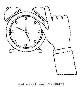 alarm clock with hand time icon image 
