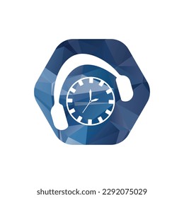 Alarm clock and headphones icon. Flat design style eps 10