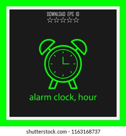 alarm clock, hour vector icon