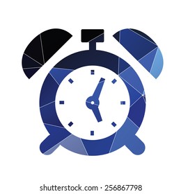 alarm clock icon Abstract Triangle Geometrical background 