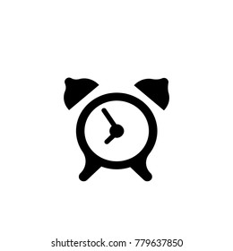 alarm clock icon. black design color