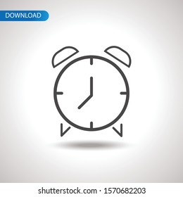 Alarm clock icon in black on a white background. Vector illustration cerative