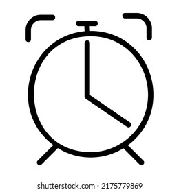 Alarm Clock Icon In Black Outline