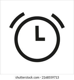 icono del reloj de alarma blanco y negro