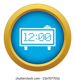 Alarm clock icon blue vector isolated on white background for any design