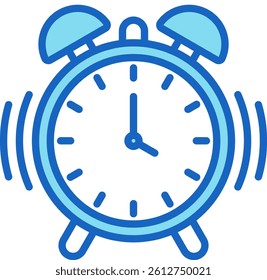 Alarm Clock Icon Blue Vector Illustration