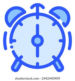 icono del reloj despertador en estilo bluetone
