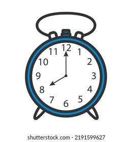 Alarm Clock Icon. Bold outline design with editable stroke width. Vector Illustration.