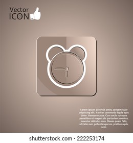 Alarm clock icon as a button. Made in vector