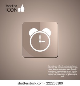 Alarm clock icon as a button. Made in vector
