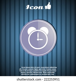 Alarm clock icon as a button. Made in vector