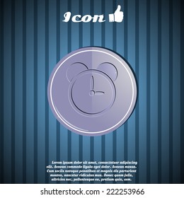 Alarm clock icon as a button. Made in vector
