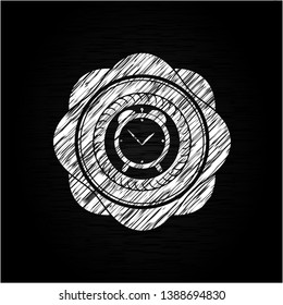 alarm clock icon with chalkboard texture