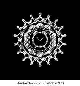 alarm clock icon with chalkboard texture