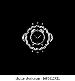 alarm clock icon with chalkboard texture