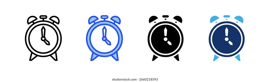 Alarm Clock Icon Collection With Multiple Styles