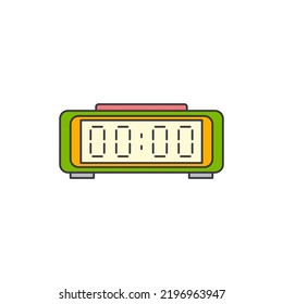 alarm clock icon in color, isolated on white background 