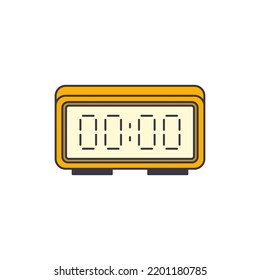 alarm clock icon in color, isolated on white background 