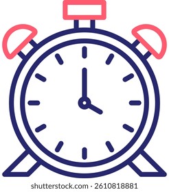Alarm Clock Icon Color Vector Illustration