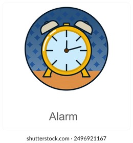 Concepto de icono de alarma y reloj